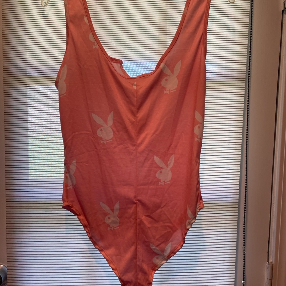 Playboy Francine Bunny Logo Bodysuit size L/Xl New w tags